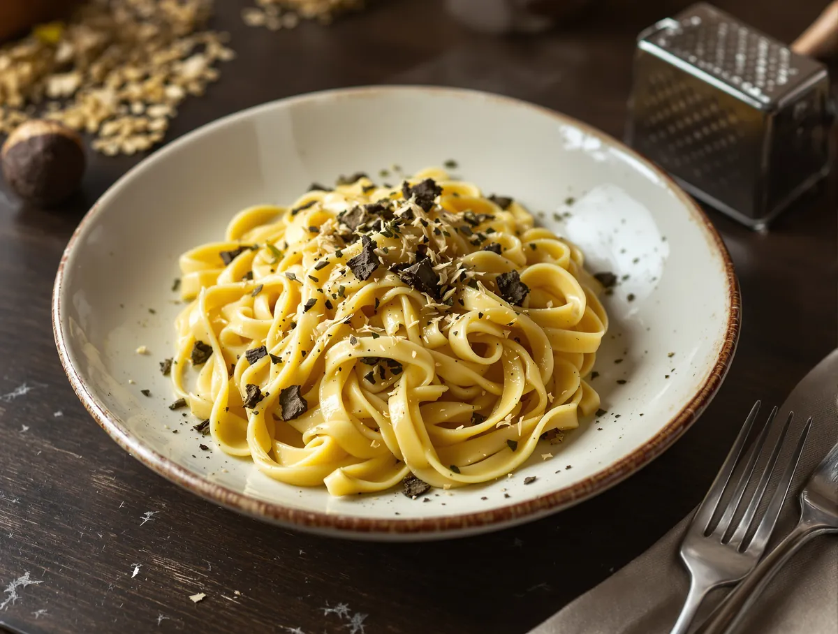 Fettuccine fatte a mano con tartufo di Sabina grattugiato