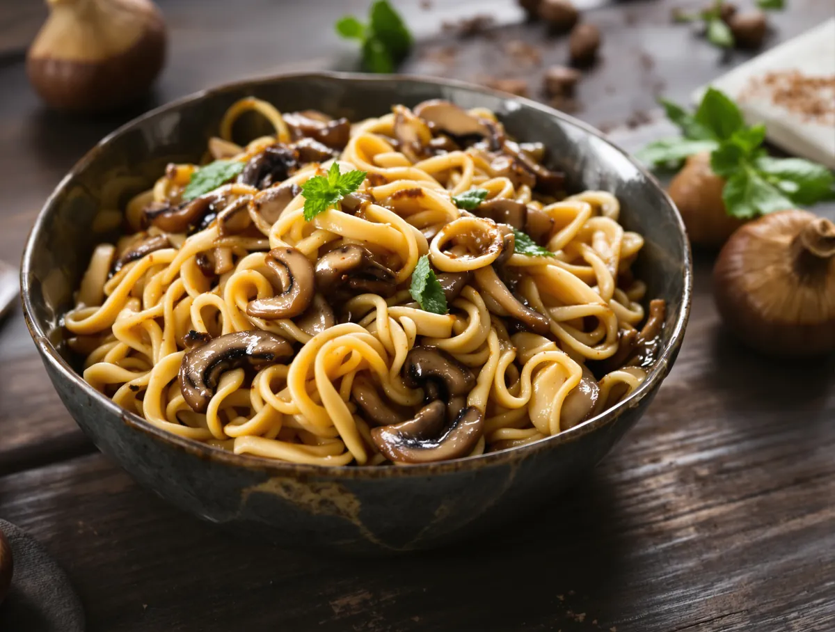 Tagliolini con funghi porcini trifolati